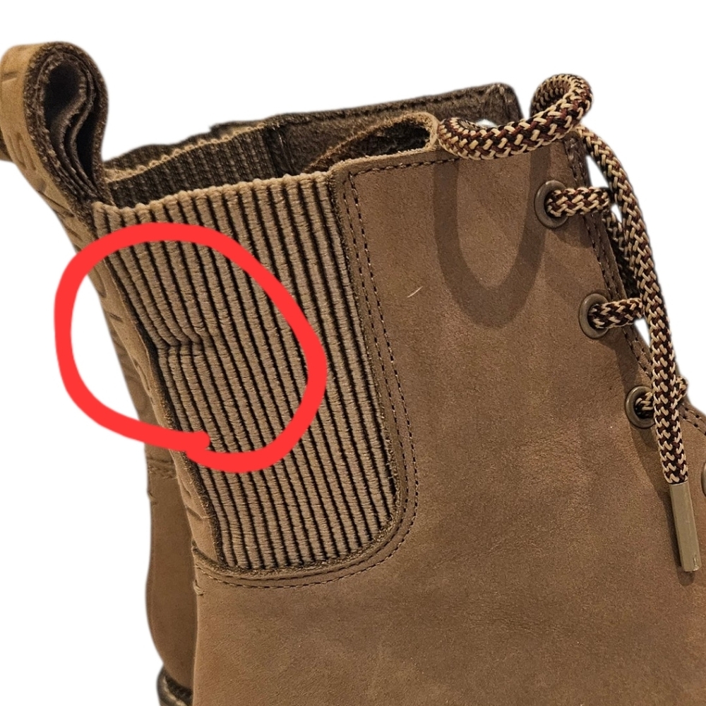 TOMS Frankie Boot Lace-up Sz.7.5 Tan Leather - Picture 15 of 16